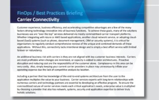 FinOps Carrier Connectivity
