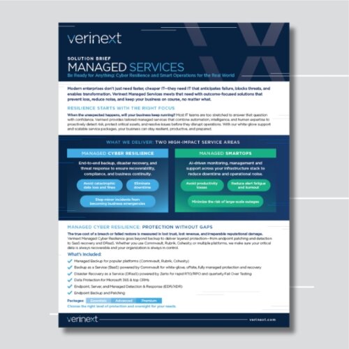 Managed Services Cyber Resilience and SmartOps Solution Brief | Verinext